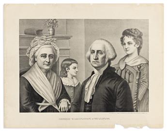 (GEORGE WASHINGTON.) 3 interesting 19th-century Washington prints.